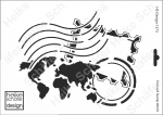 Schablone-Stencil A4 101-1373 Postcard Stamp World